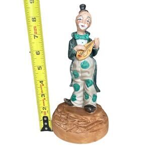 Aldon Porcelain Clown Music Box with Guitar Figurine Plays Send in the Clowns